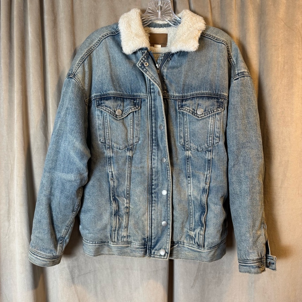 American Eagle Outfitters Jean Jacket Fur Sherpa trucker Men S‎ Women M Western
